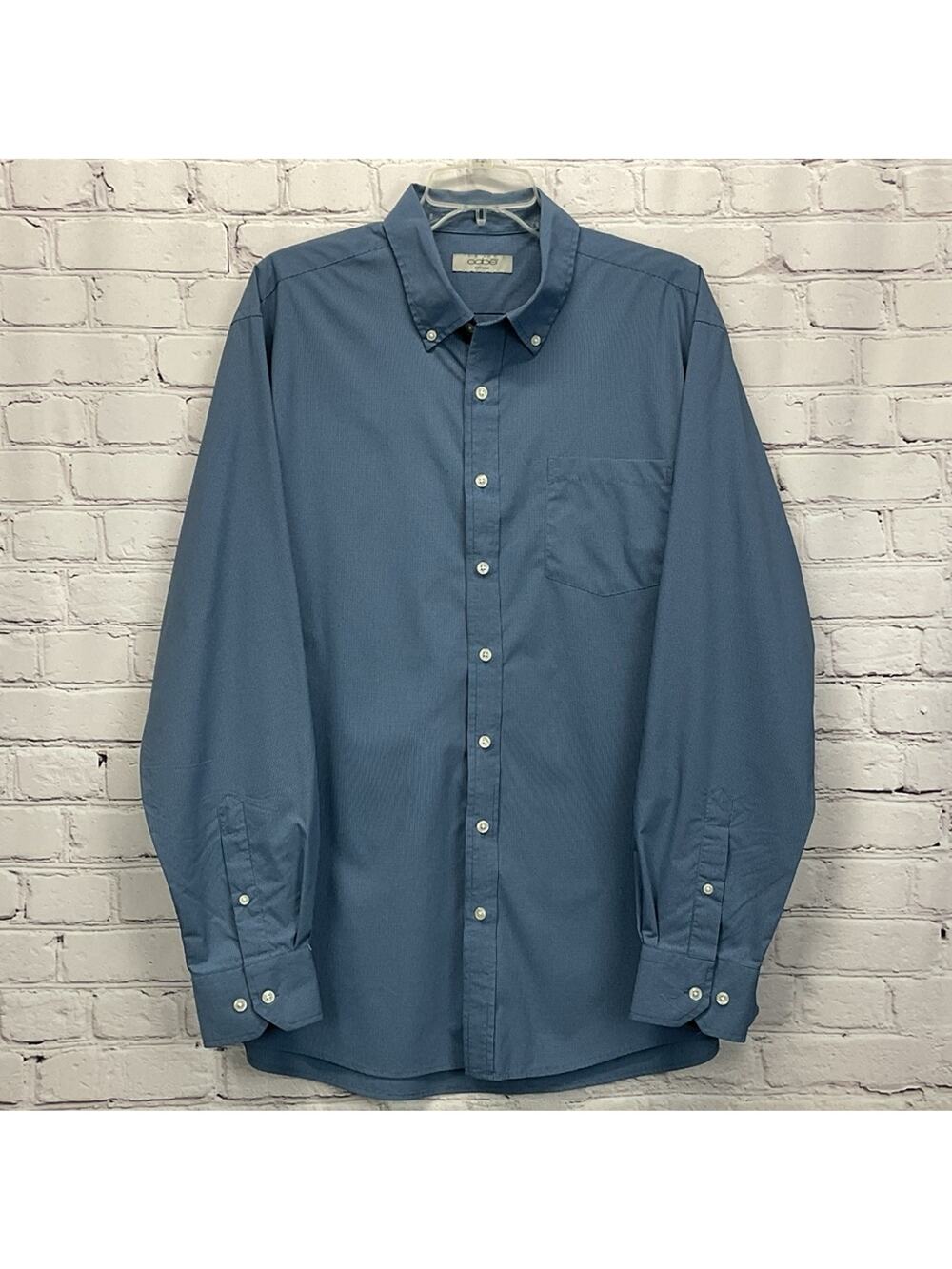 OOBE Shirt Men’s Size XL Blue Mini Check Button Down Business Casual Travel